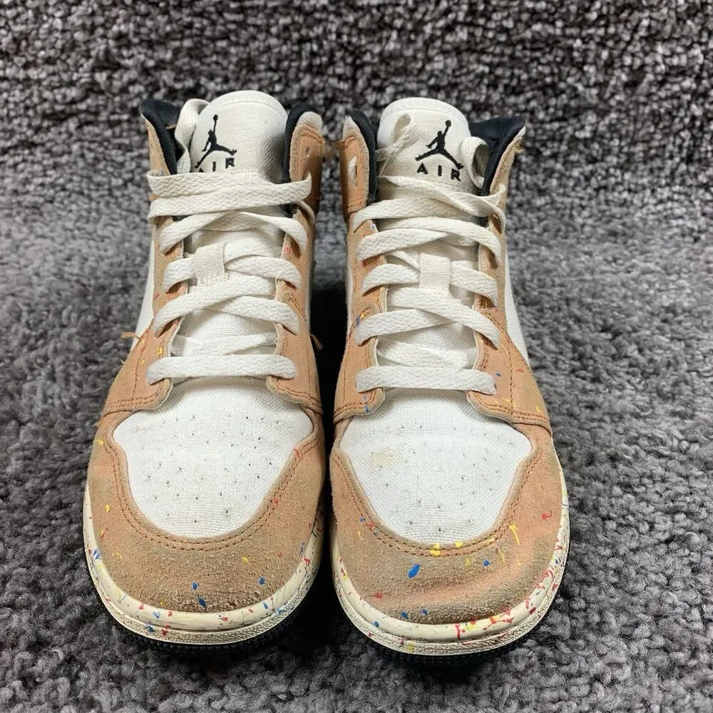 Nike Air Jordan 1 Mid SE Brushstroke DA8006-100 GS Size 6 Youth